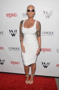 Actress Amber Rose attends the release party for Meghan Trainor's debut album