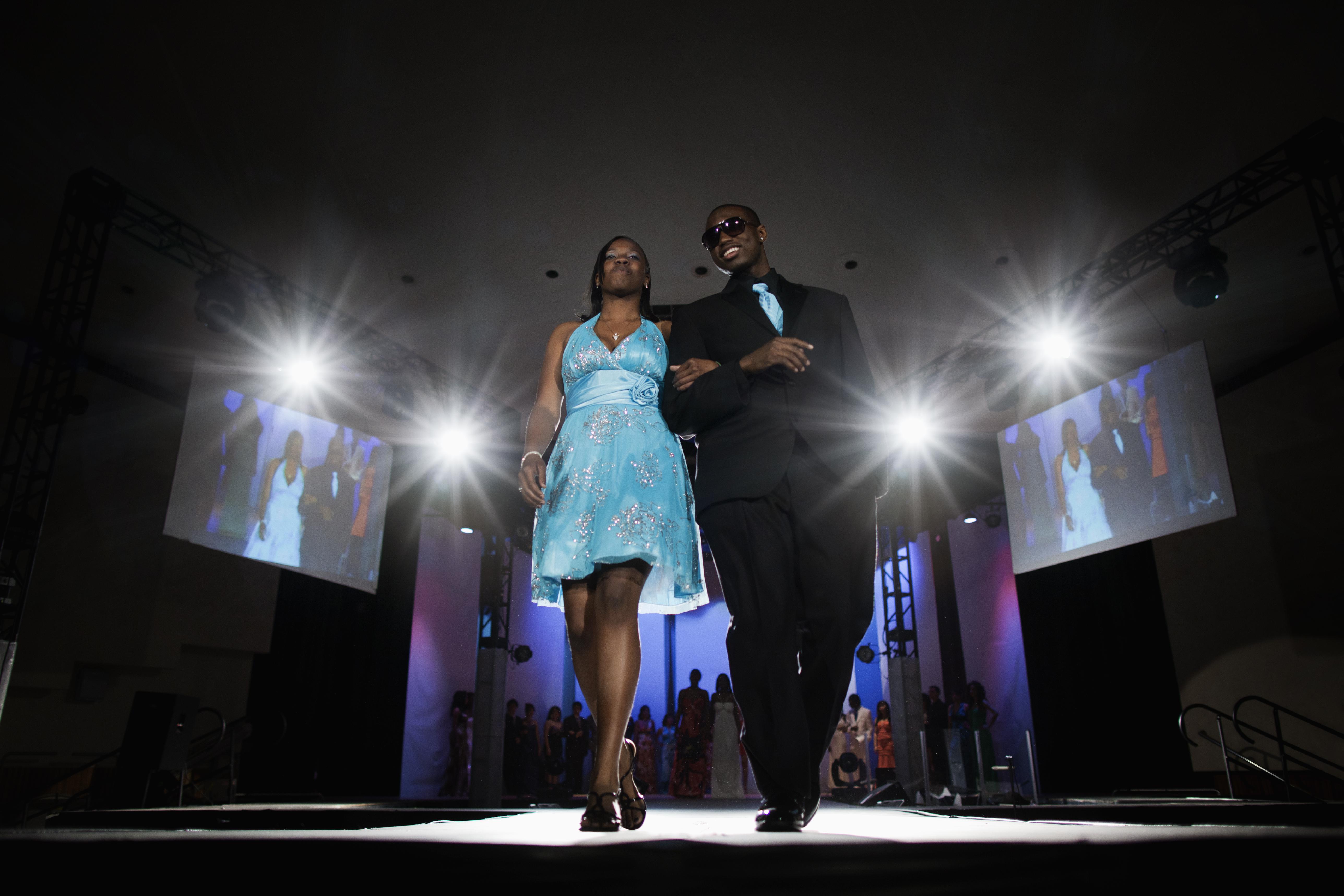 Black models on fashion runway