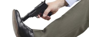 man shoots himself in the foot