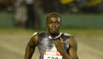 Jamaican sprinter Usain Bolt runs during