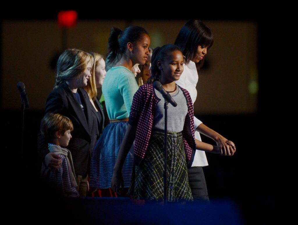 First Lady Michelle Obama and Dr. Jill Biden attend the Kids Inaugural celebrationa and concert in Washington, DC.