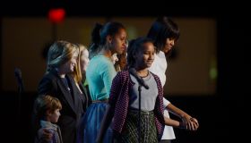 First Lady Michelle Obama and Dr. Jill Biden attend the Kids Inaugural celebrationa and concert in Washington, DC.