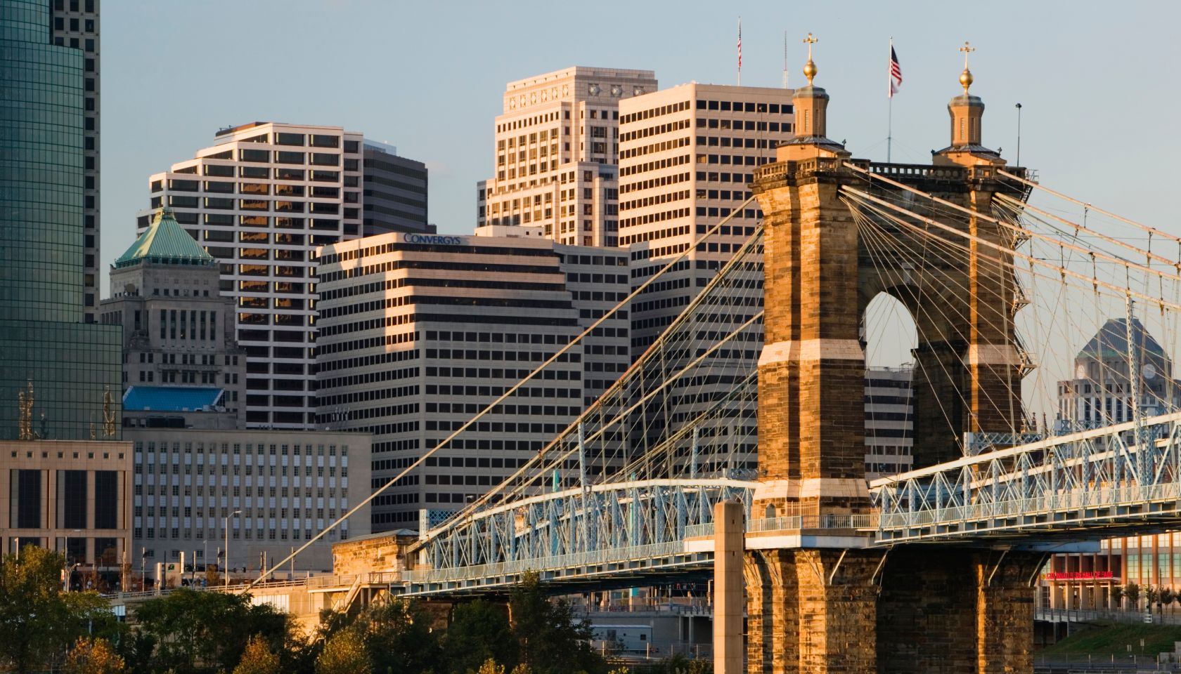 John A. Roebling Bridge and Downtown