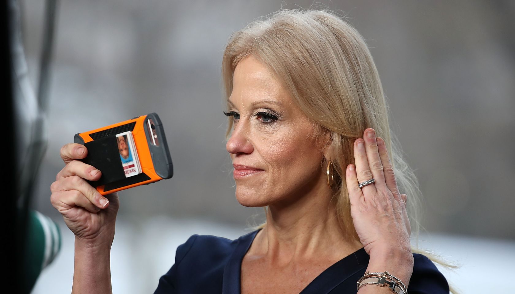 Kellyanne Conway Speaks To Morning Shows From Front Lawn Of White House