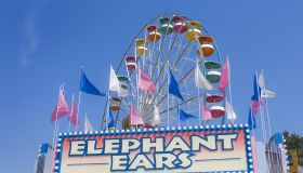Fair rides and food booths at a traditional county fair in Essex, Vermont