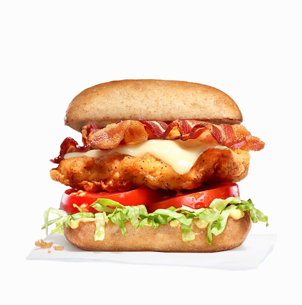 Fried chicken and bacon sandwich