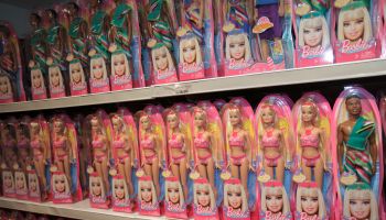 A Barbie retail display inside Toys R Us, Times Square.