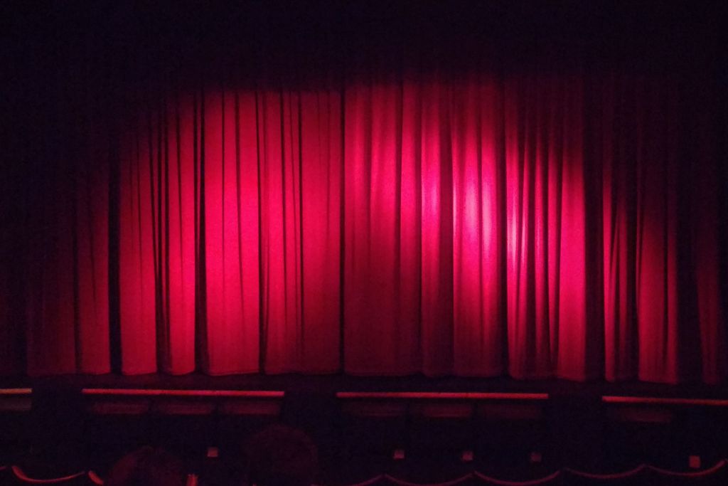 Red Curtain On Stage