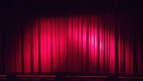 Red Curtain On Stage