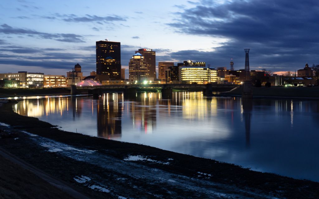 Dayton, Ohio Skyline in the Evening