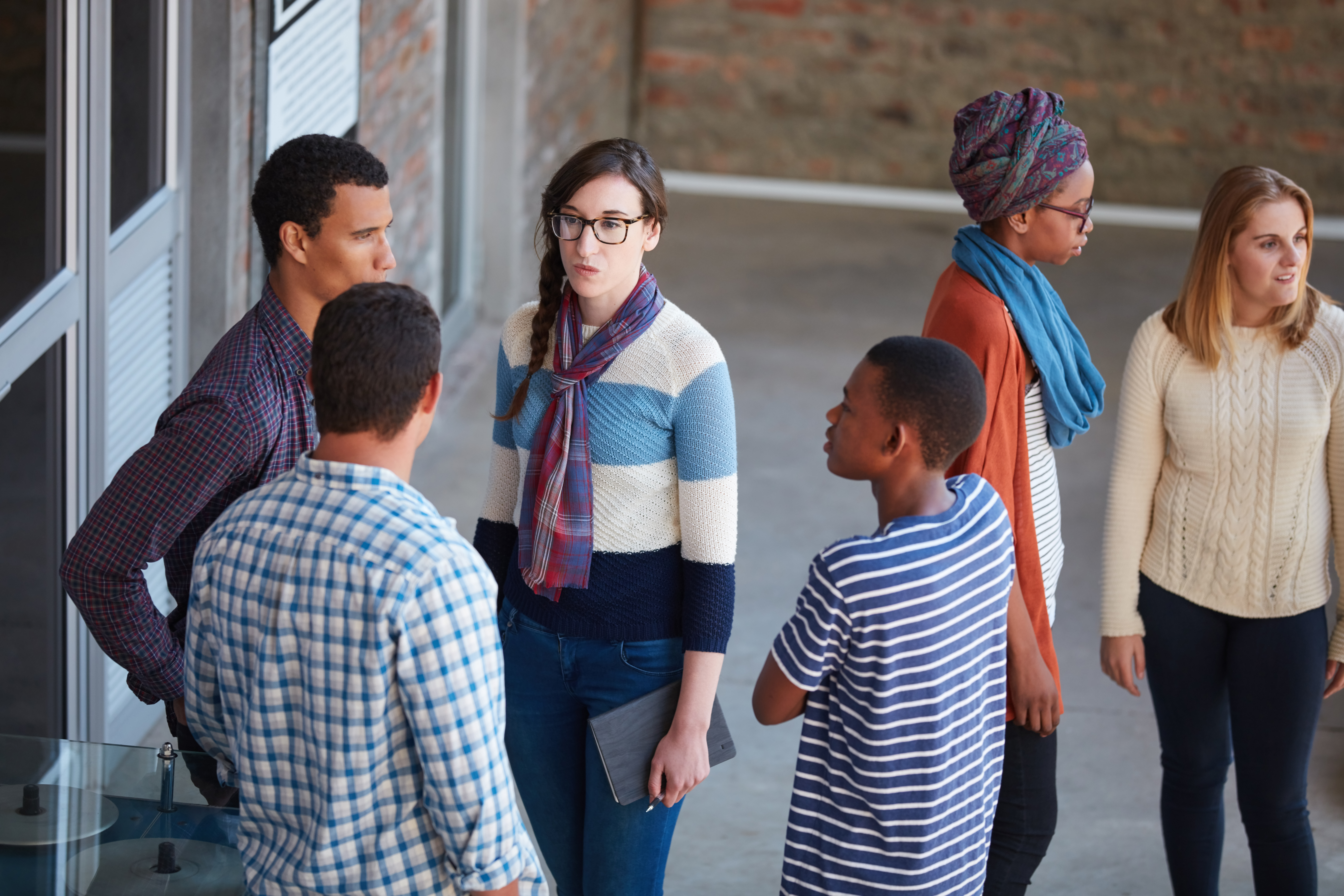 Catching up with friends at college