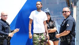Nipsey Hussle and Lauren London after car accident