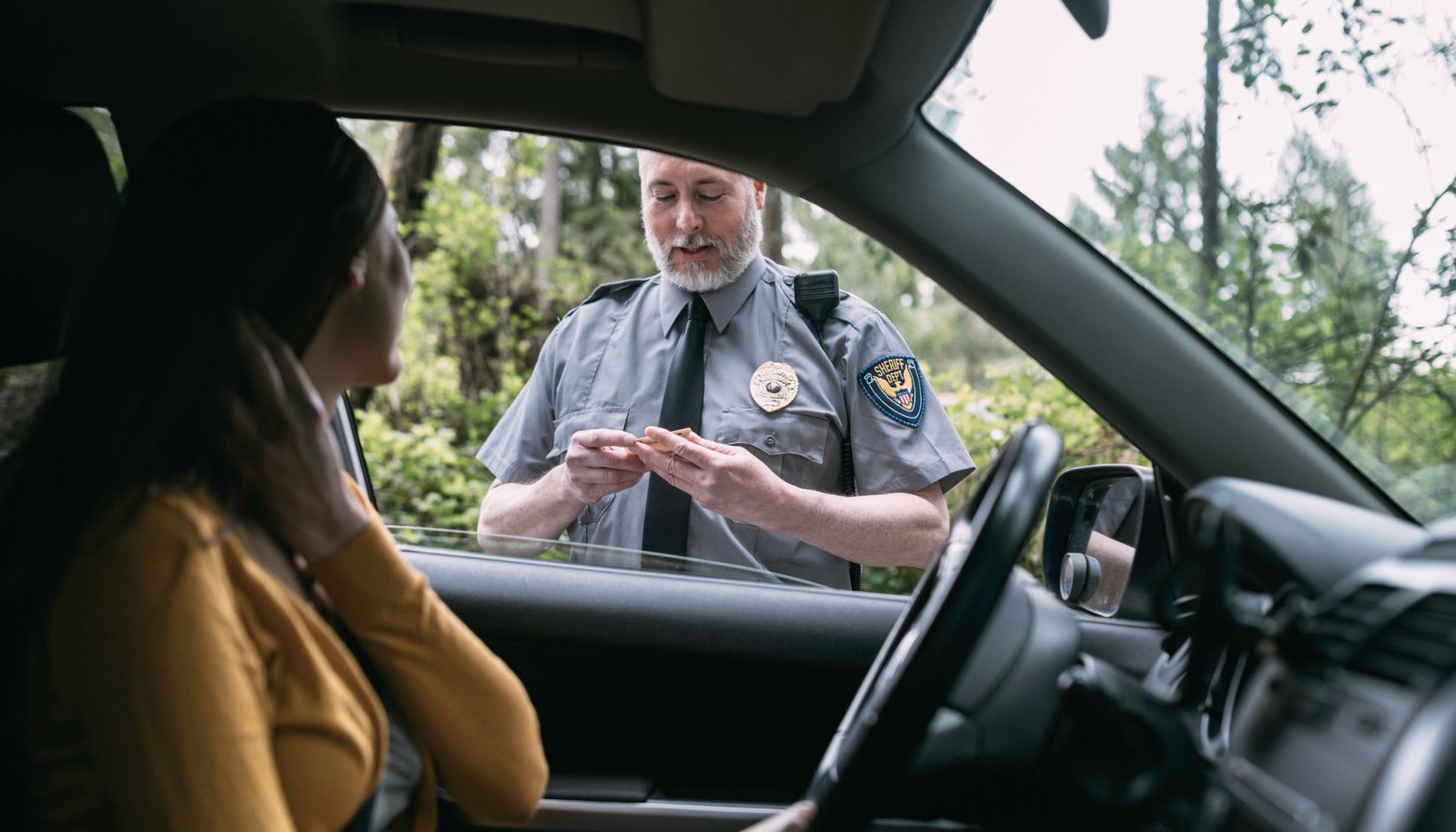Police Officer Making Traffic Stop