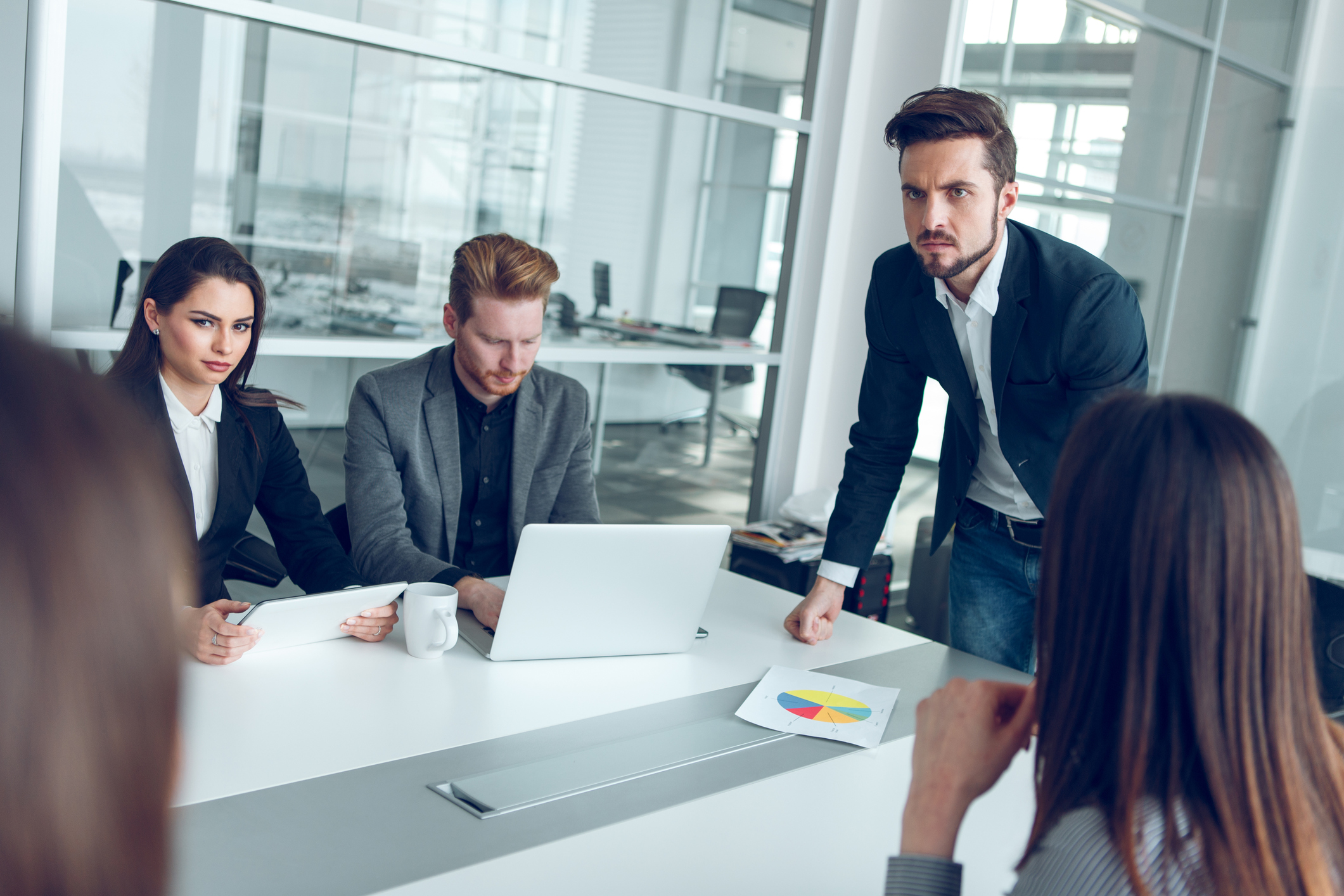 Angry boss dissatisfied with bad result