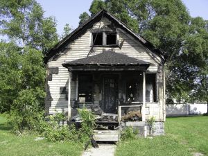 USA, Detroit, Exterior of abandoned house