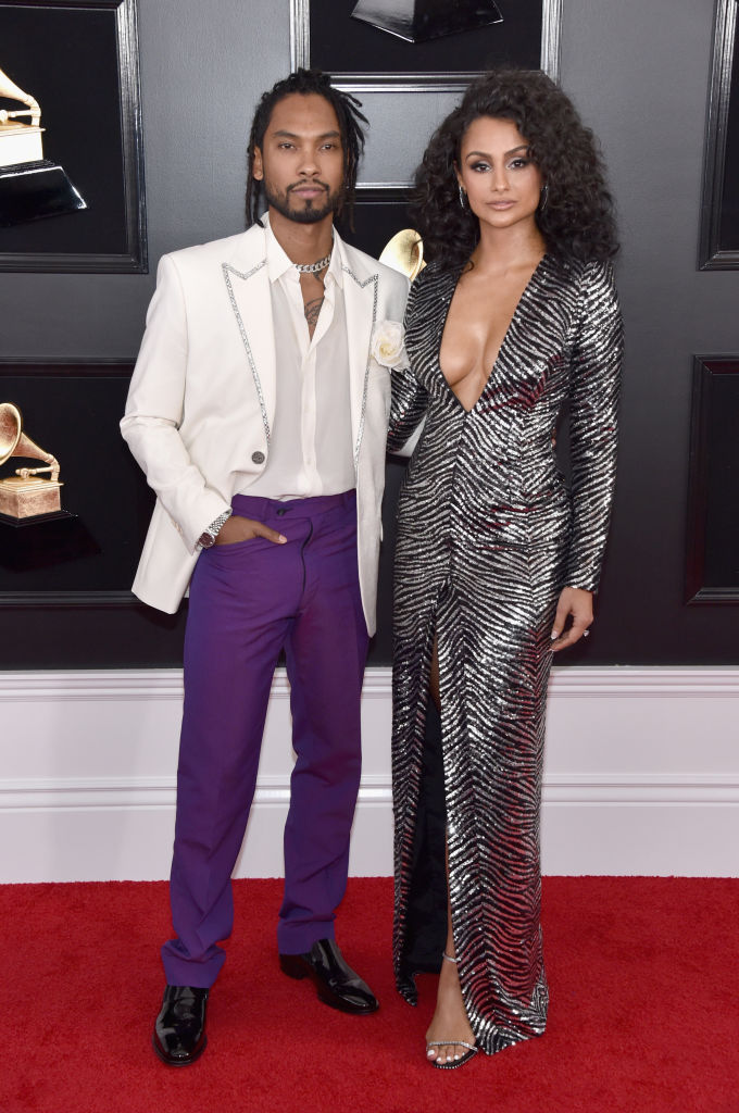 Miguel and Nazanin Mandi at 61st Annual GRAMMY Awards