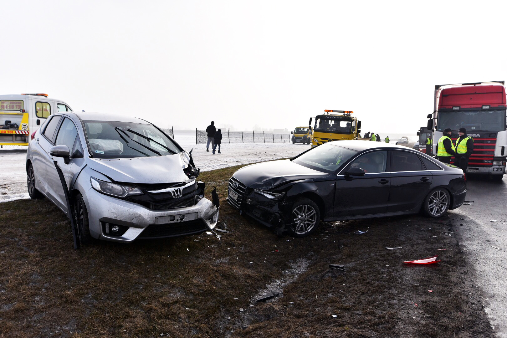 Polish highway accident in the fog
