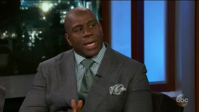 Magic Johnson during an appearance on ABC's Jimmy Kimmel Live!'