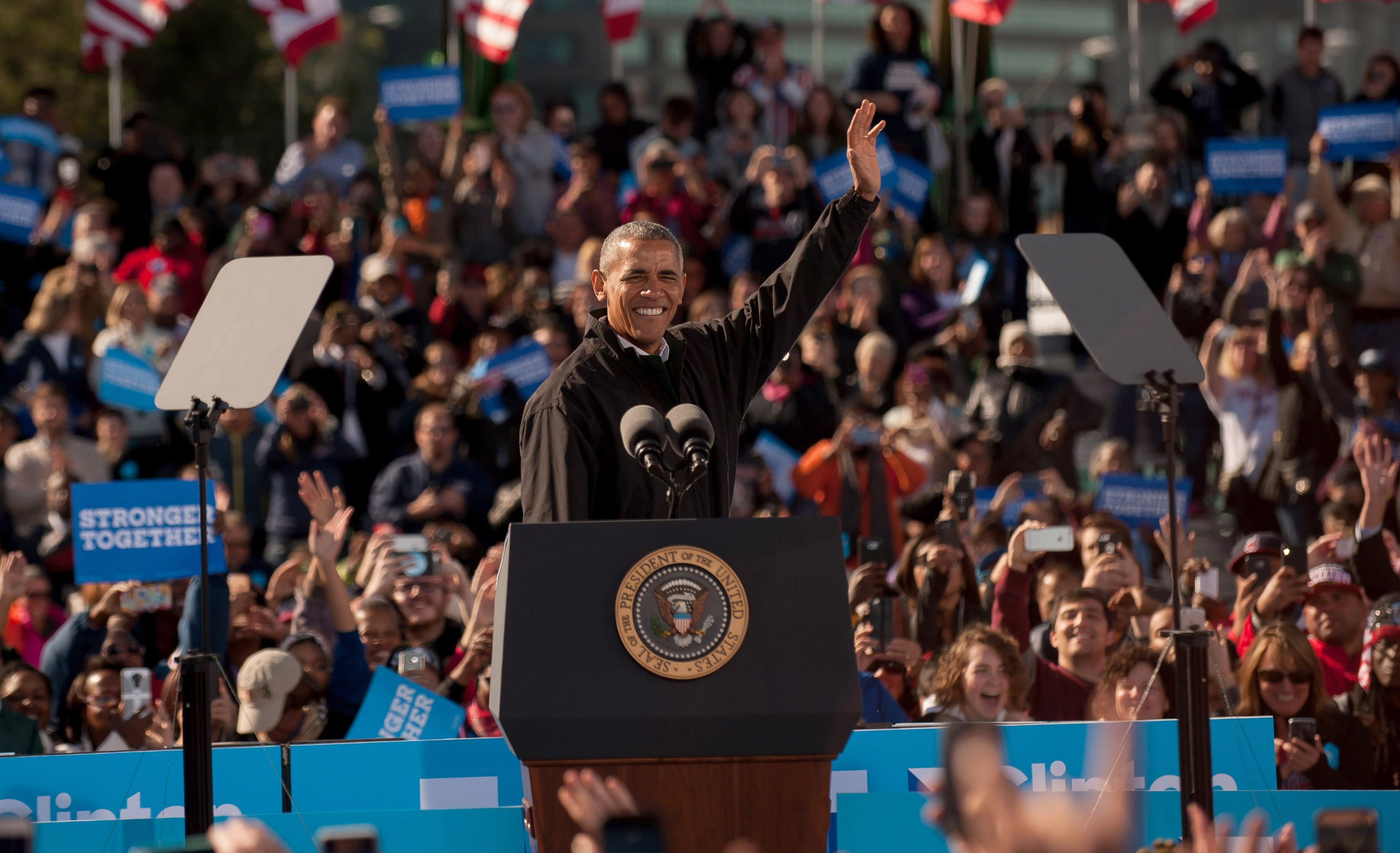 President Obama Campaigns For Hillary Clinton In Ohio