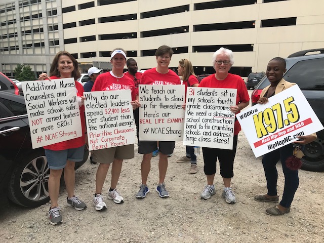 Teacher's Rally In Downtown Raleigh