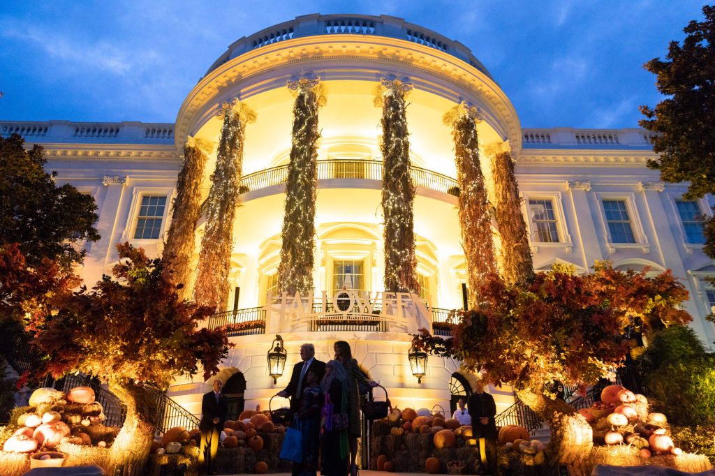Halloween trick-or-treaters visit the White House