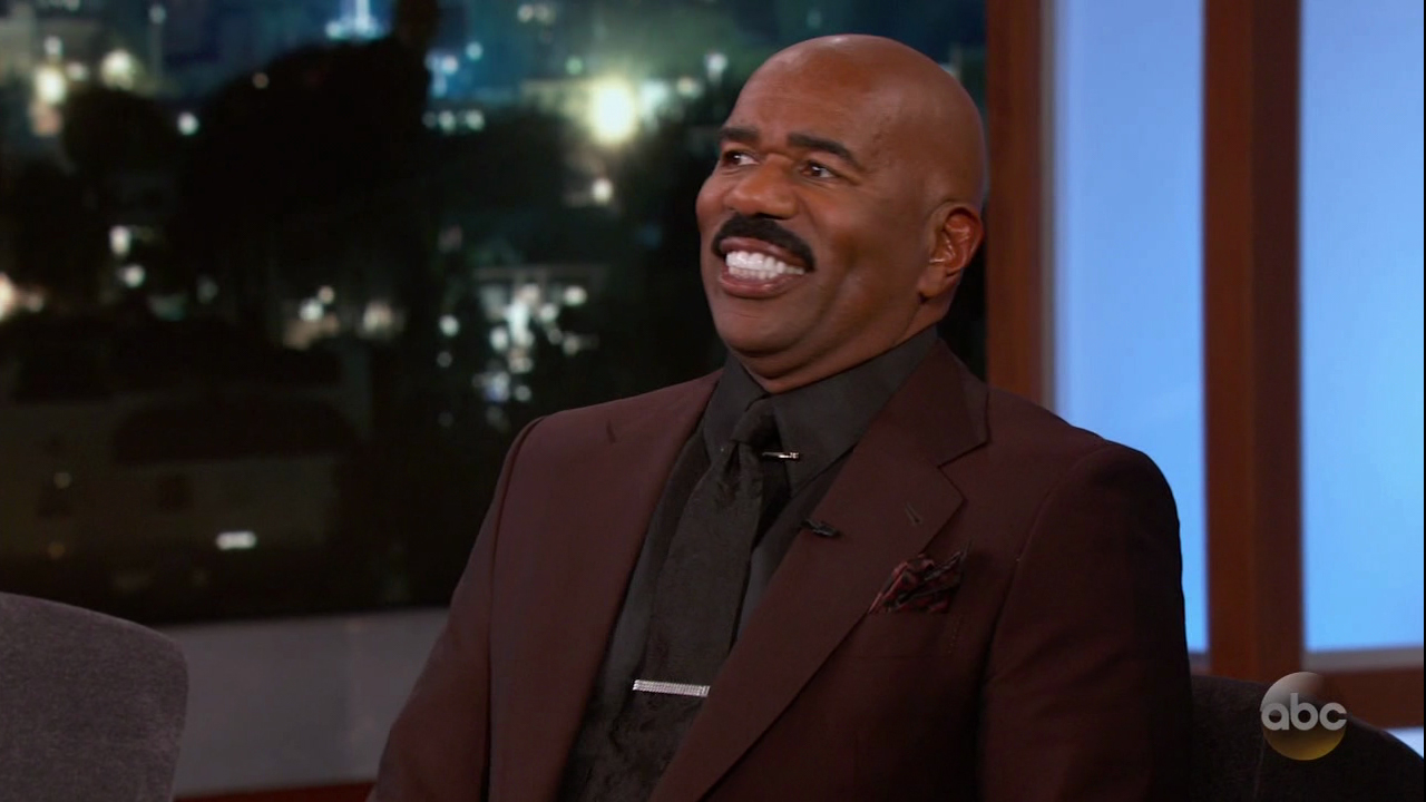 Steve Harvey during an appearance on ABC 'Jimmy Kimmel Live!'
