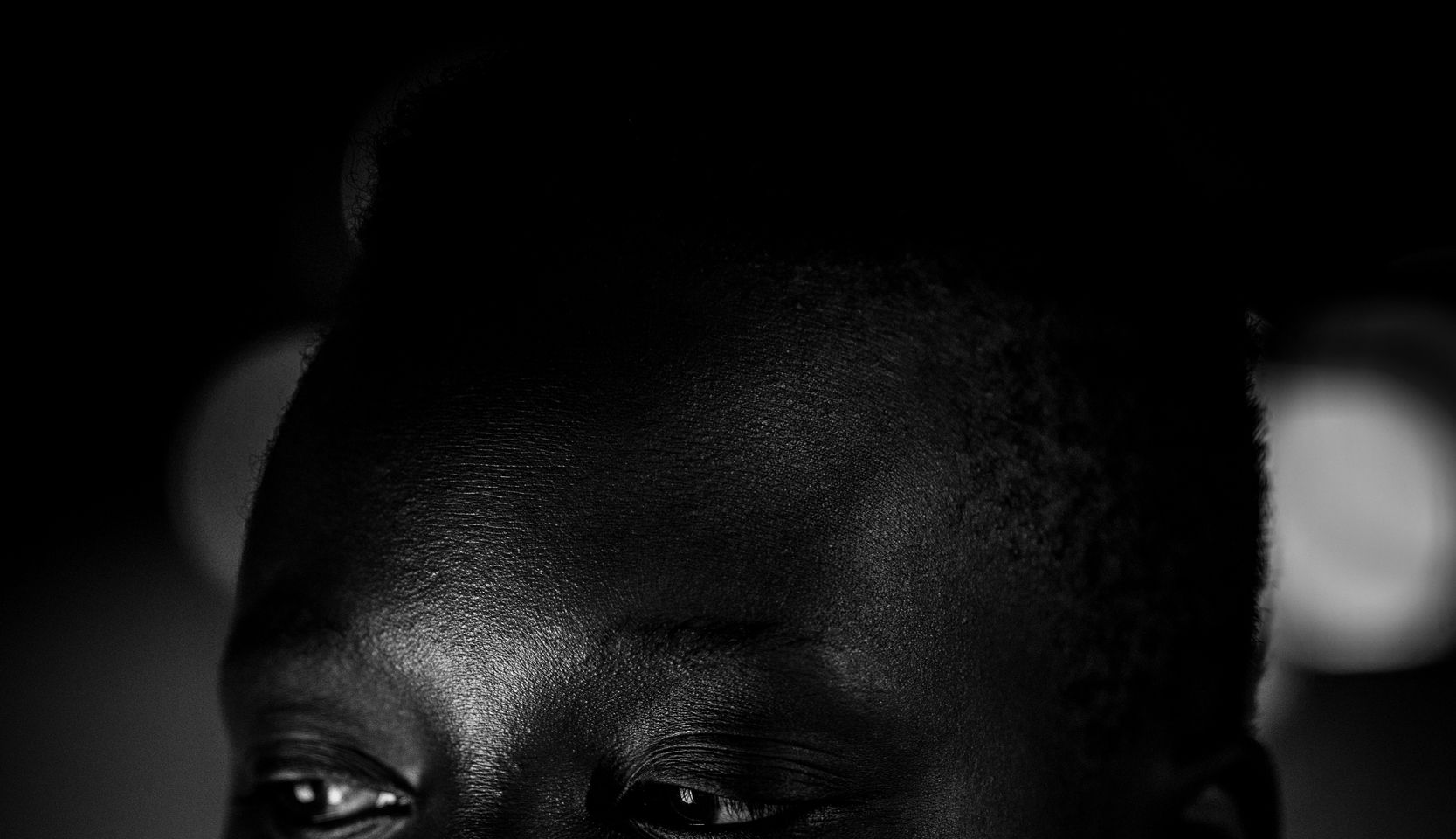 Black metallic girl portrait
