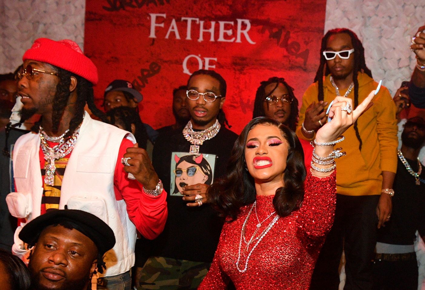 Cardi B and Offset at his Father Of 4 Album Release