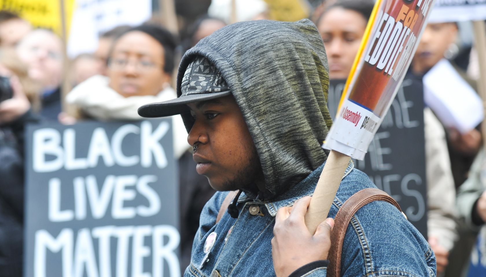 A crowd of about 300 people gathered in Union Square on the...