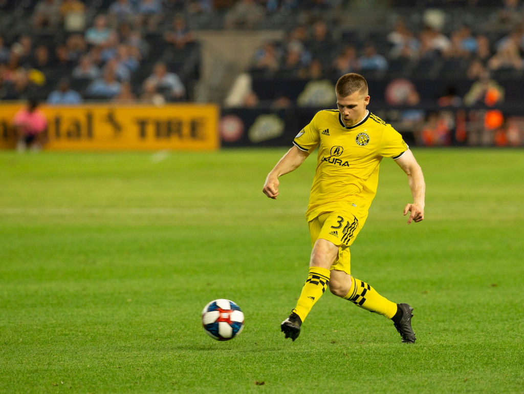Connor Maloney (31) of Columbus Crew SC controls ball during...