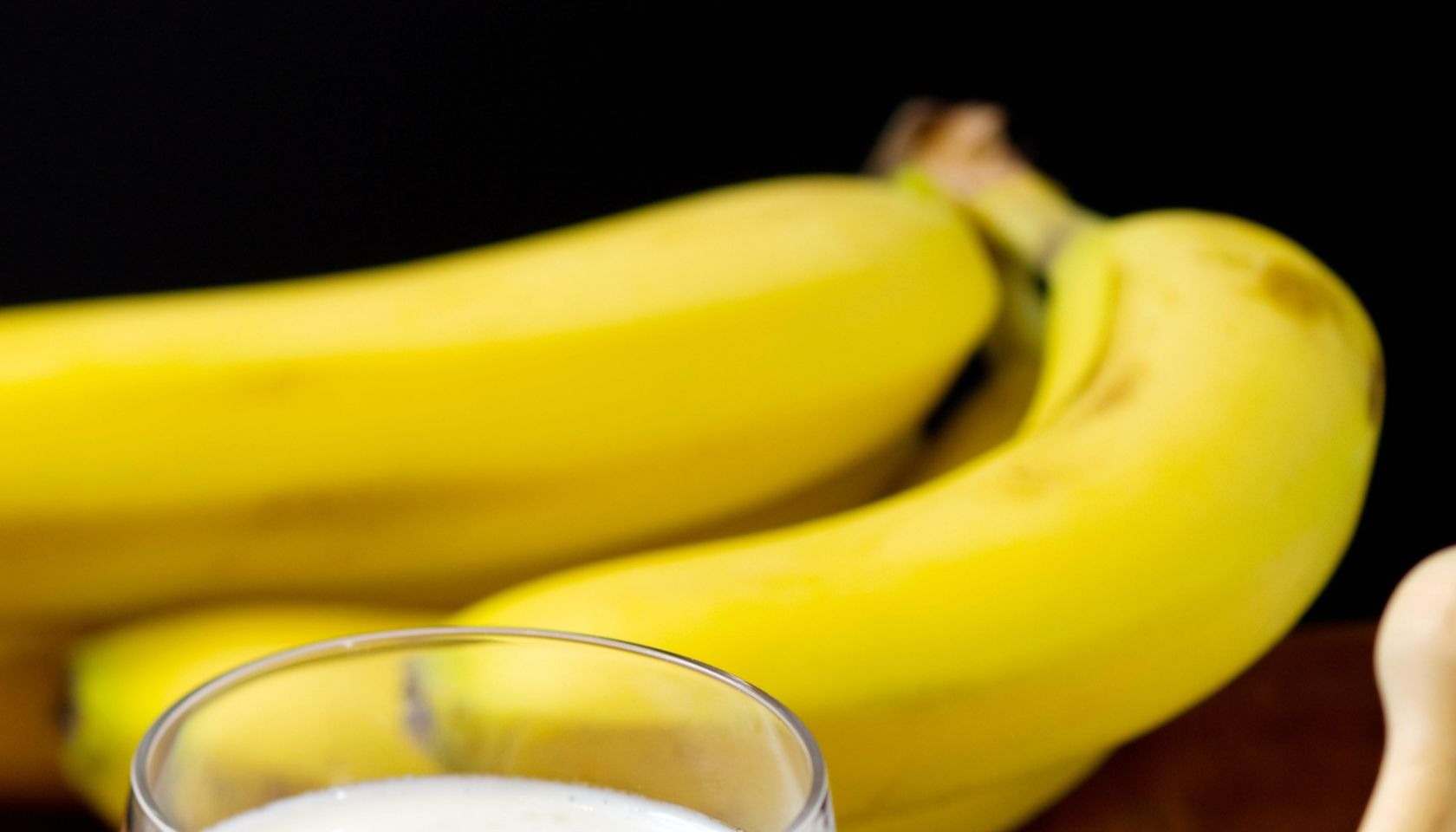 Glass of milk banana and honey