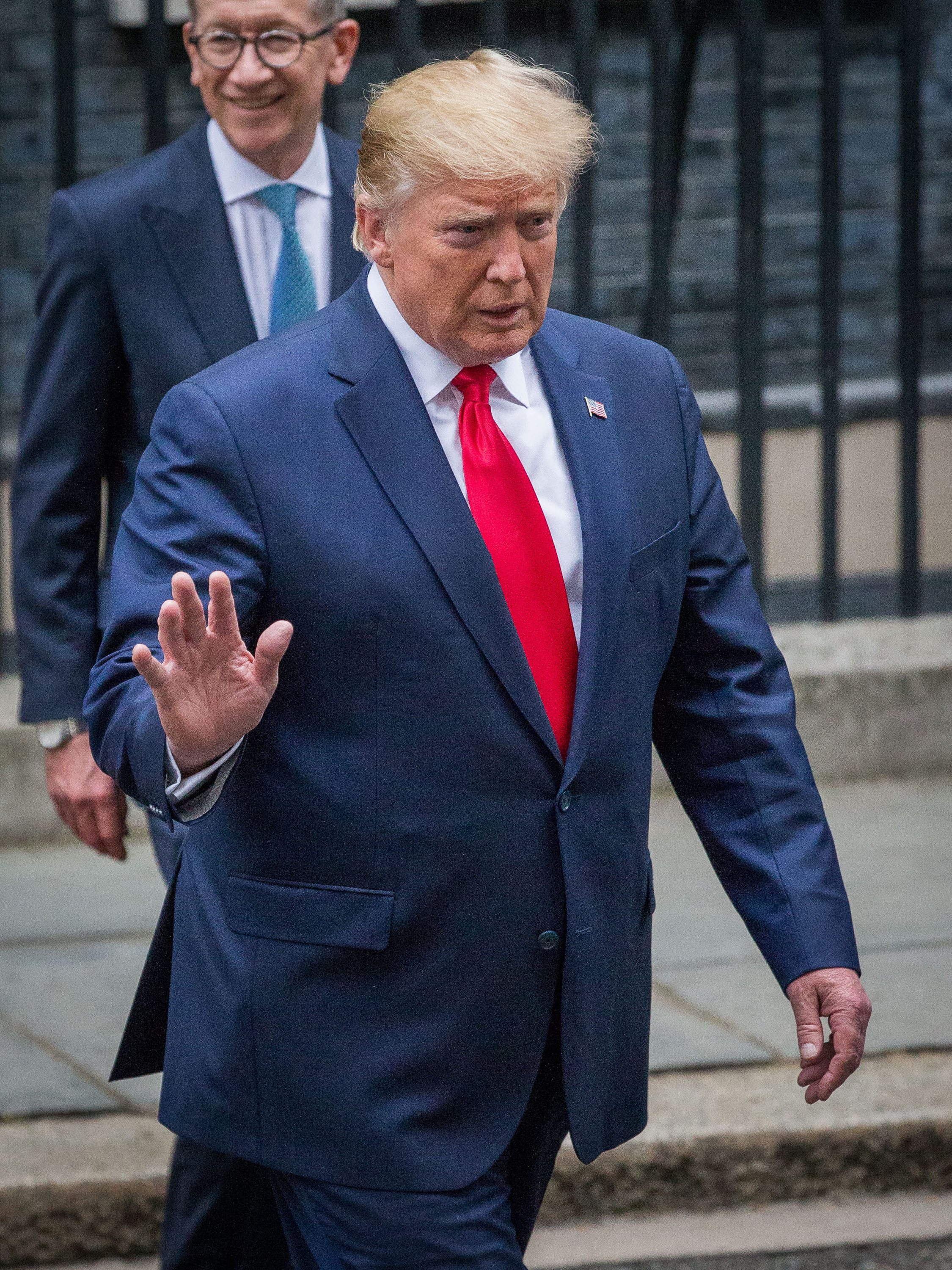 British Prime Minister Theresa May, President of the United States Donald Trump depart 10 Downing Street
