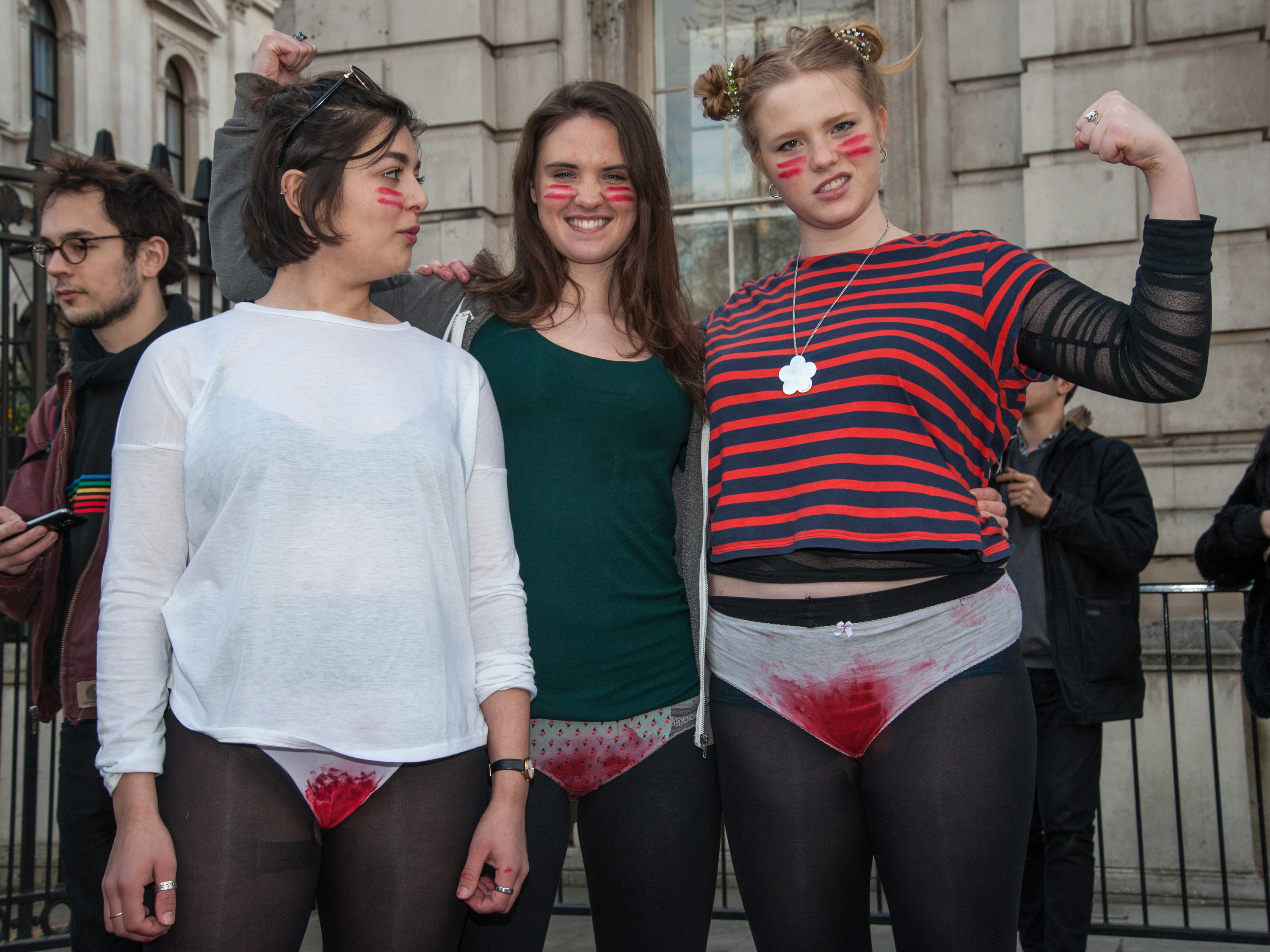 End the Tampon Tax protest held at Downing Street, London.