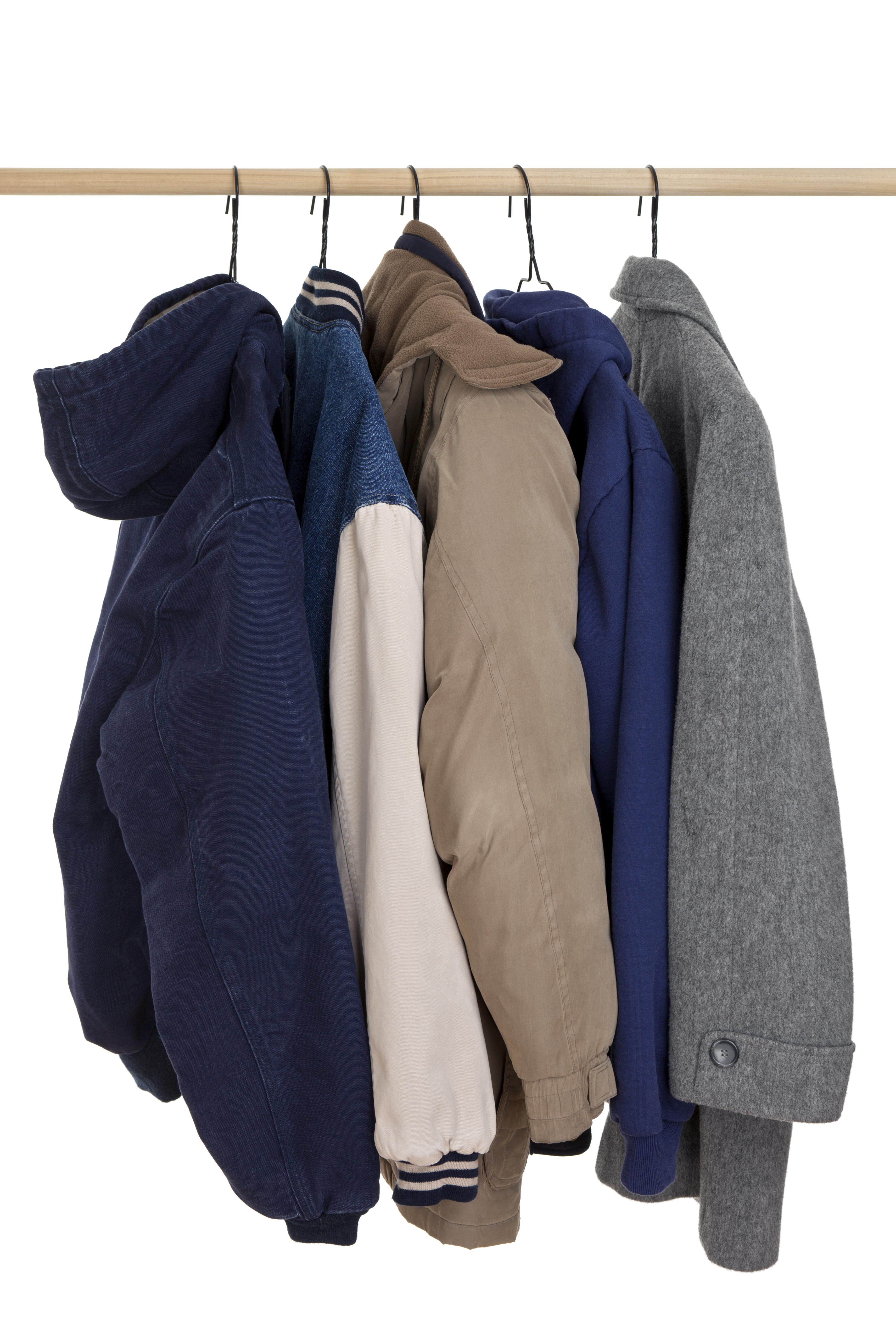 Coats Hanging on Rack