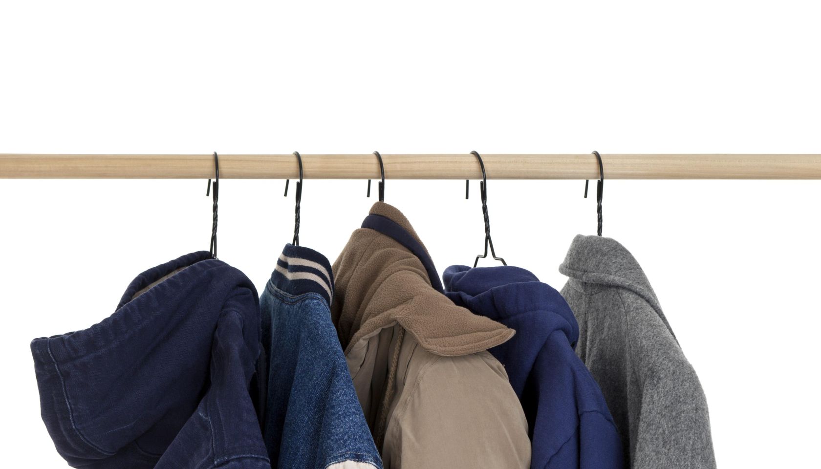 Coats Hanging on Rack
