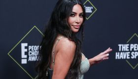 Kim Kardashian West wearing Versace arrives at the 2019 E! People's Choice Awards held at Barker Hangar on November 10, 2019 in Santa Monica, Los Angeles, California, United States.