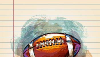 American football Drawing on Ruled Paper