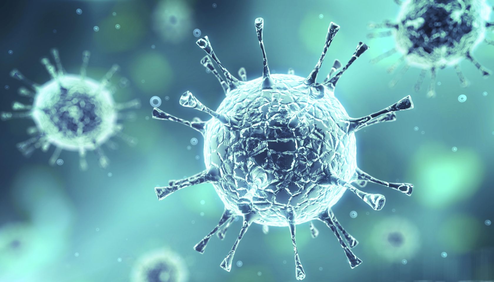 virus on a blue background
