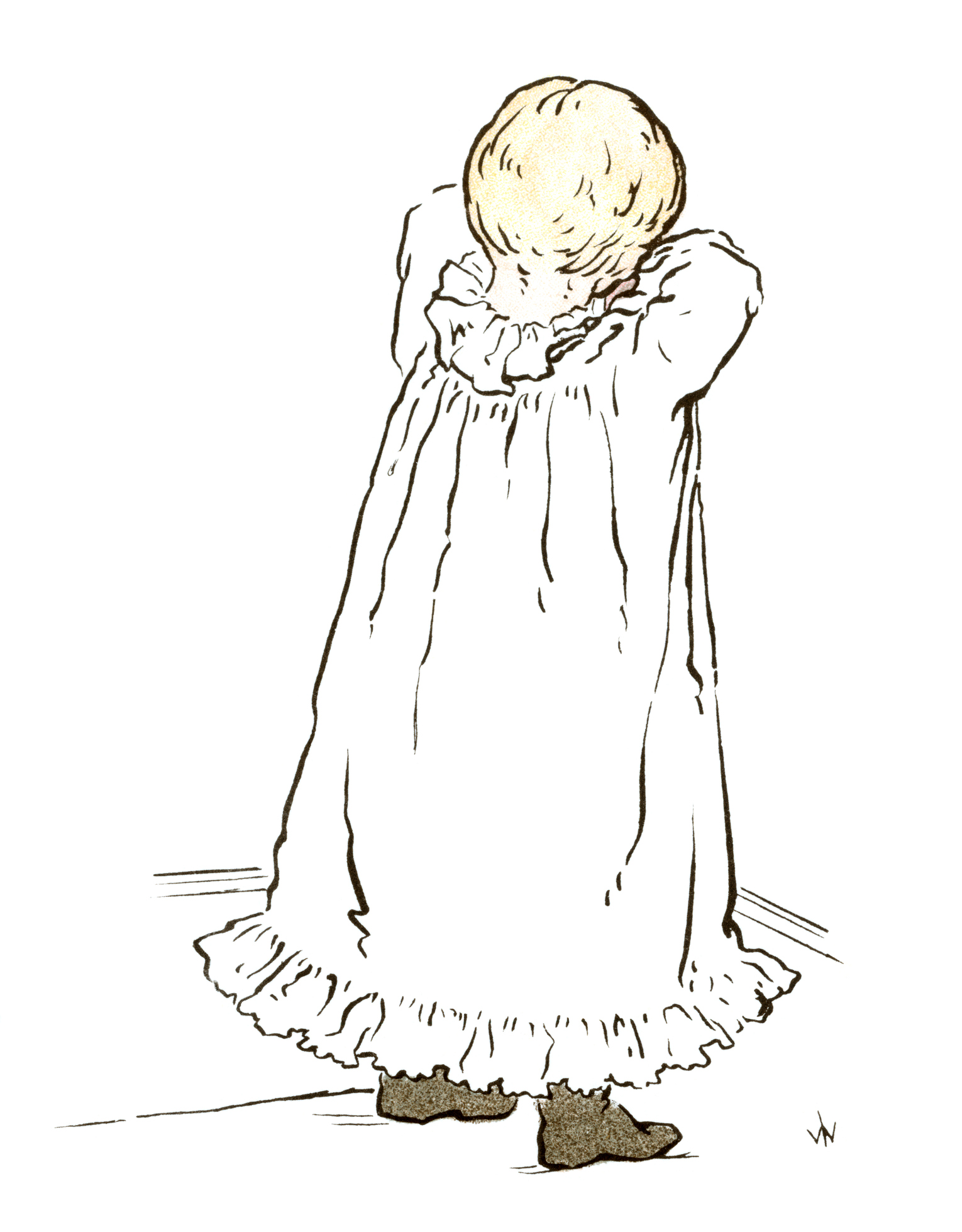 Naughty Victorian child standing in the corner