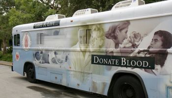 A blood bank bus.
