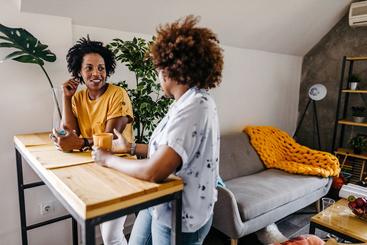 African women on coffee break at the office