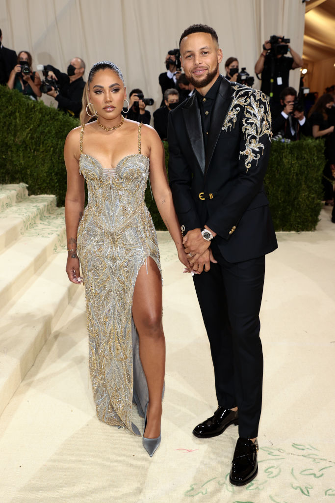 Ayesha Curry and Stephen Curry in Versace