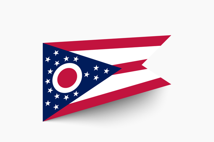 Ohio state flag. Flag of Ohio state.