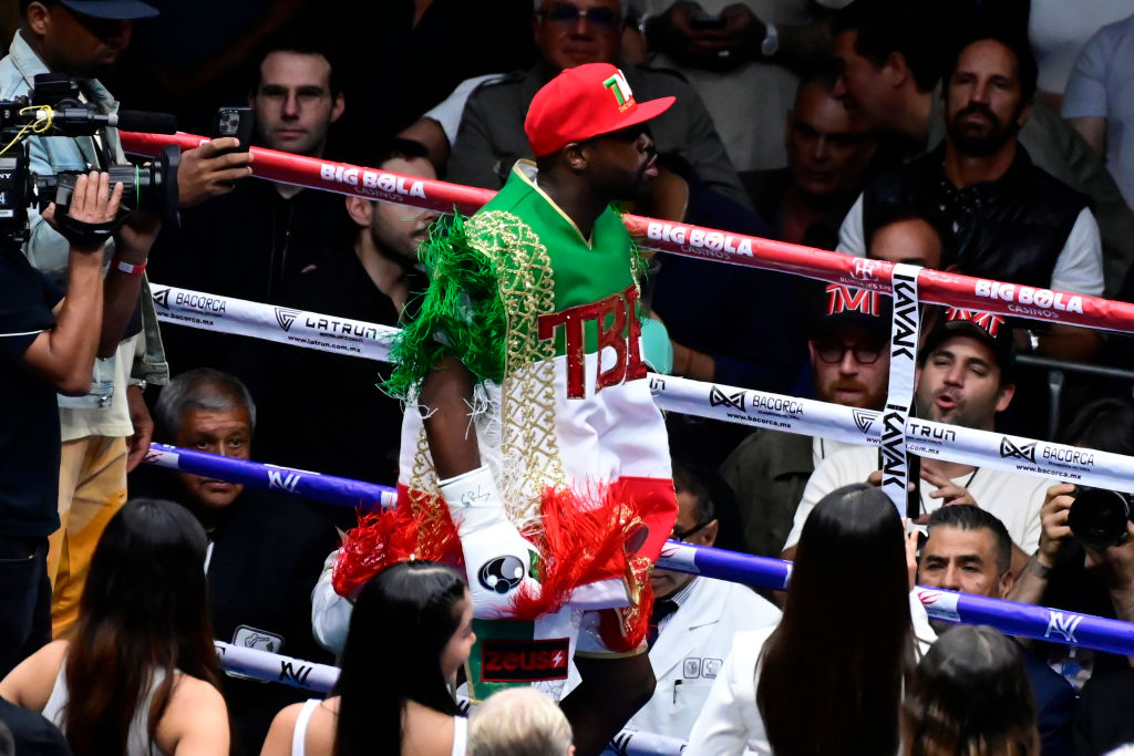 Boxer Floyd Mayweather Jr. of United States is seen prior...
